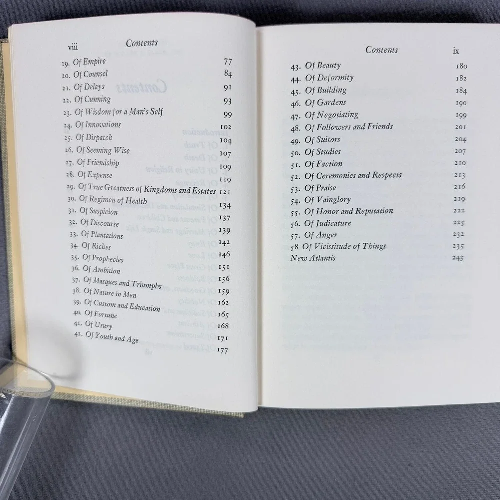 Francis Bacon Essays and New Atlantis Hardcover 1942 Classics‎ Club Philosophy